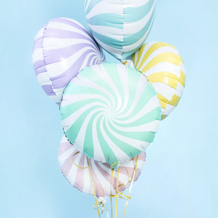 Helium Ballon Mintgroen Swirl 45cm leeg