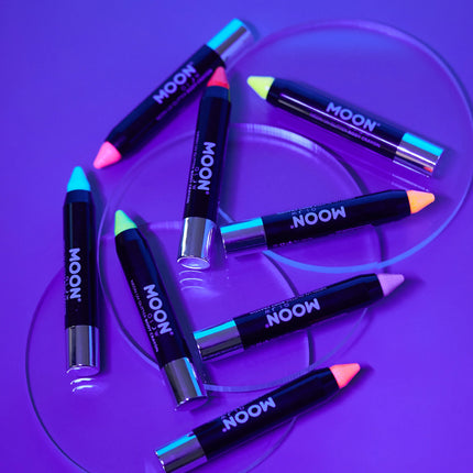 Moon Glow Neon UV Glitter Body Crayons Red 3.2g