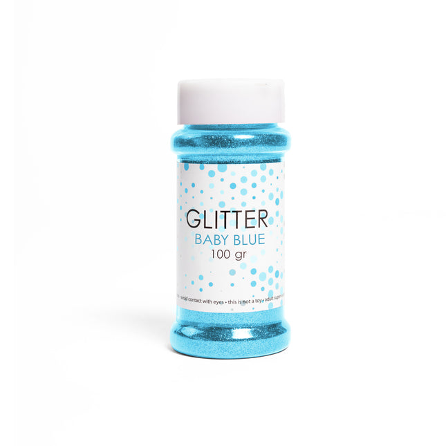 Lichtblauwe Glitters 100gr