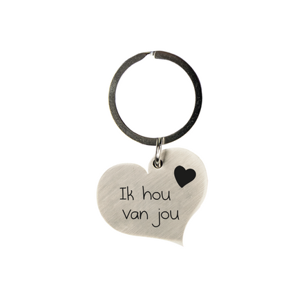 Sleutelhanger Ik Hou Van Jou Hart 10cm