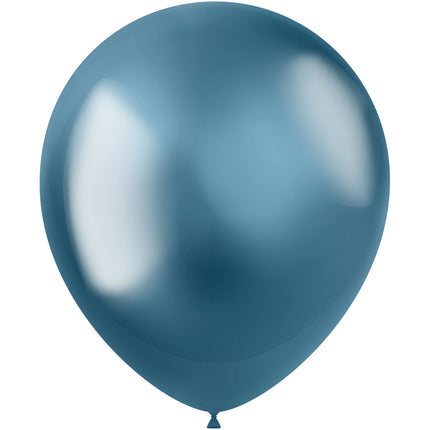 Blauwe Ballonnen Chroom 33cm 10st