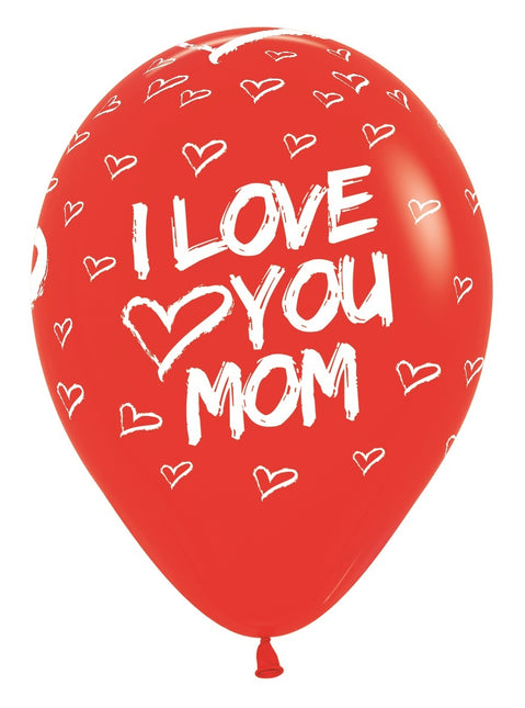 Ballonnen I Love You Mom Mix 30cm 25st