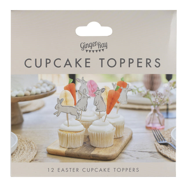 Pasen Cupcake Toppers Gekleurd 12st