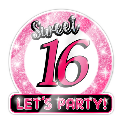 Deurbord 16 Jaar Sweet 16 Lets Party! 50cm