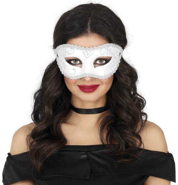 Venetiaans Oogmasker Wit Zilver