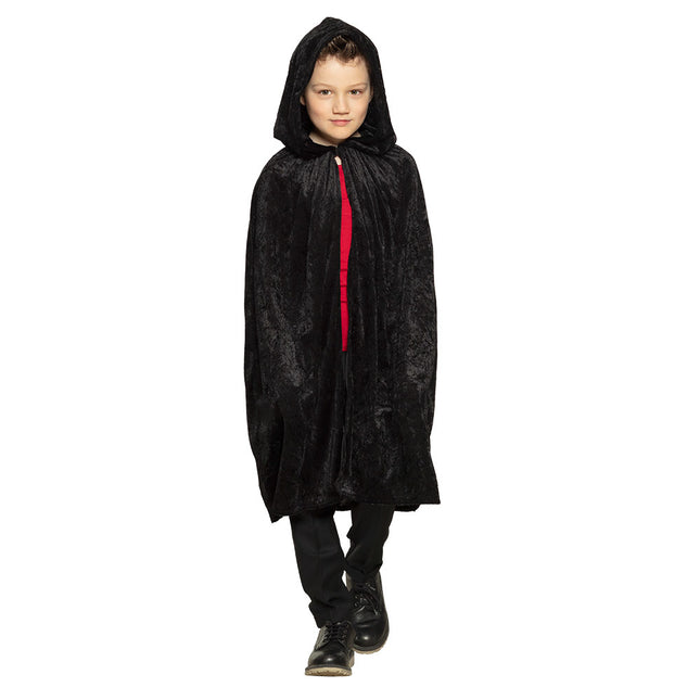 Halloween Cape Kind Zwart 1,15m