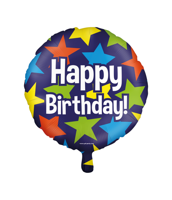 Helium Ballon Happy Birthday Sterren Leeg 30cm