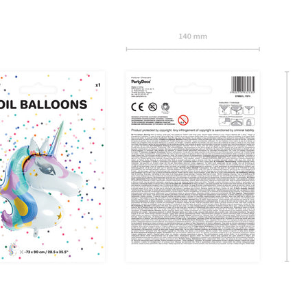 Helium Ballon Unicorn Leeg 90cm