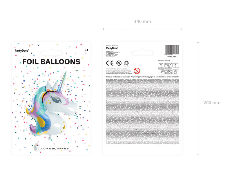 Helium Ballon Unicorn Leeg 90cm