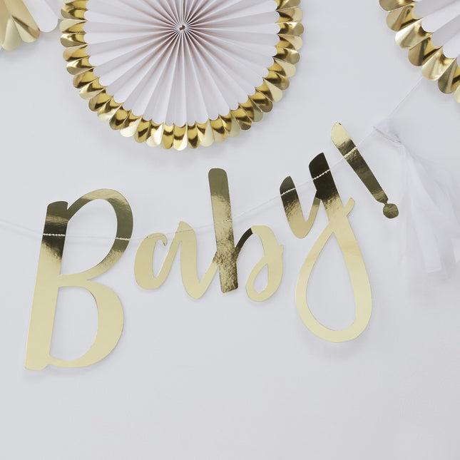 Gouden Letterslinger Oh Baby 1,5m