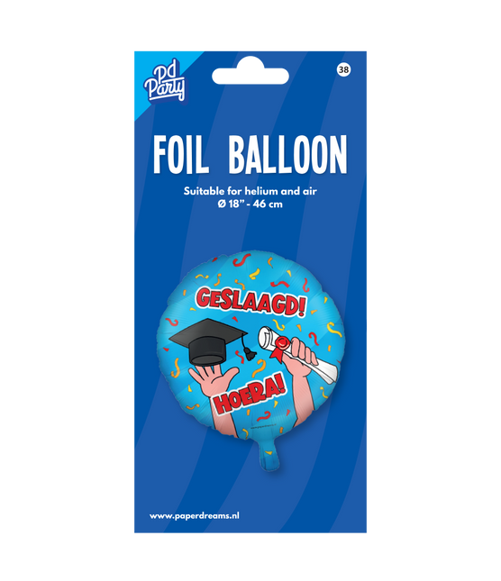 Helium Ballon Geslaagd Leeg 30cm