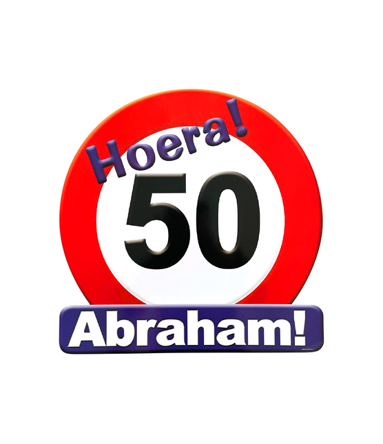 Abraham Deurbord 50 Jaar Verkeersbord 50cm