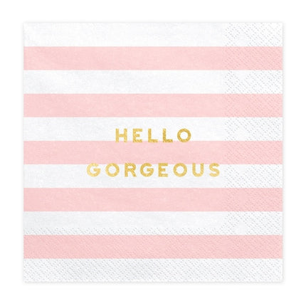 Lichtroze Servetten Hello Gorgeous 33cm 20st