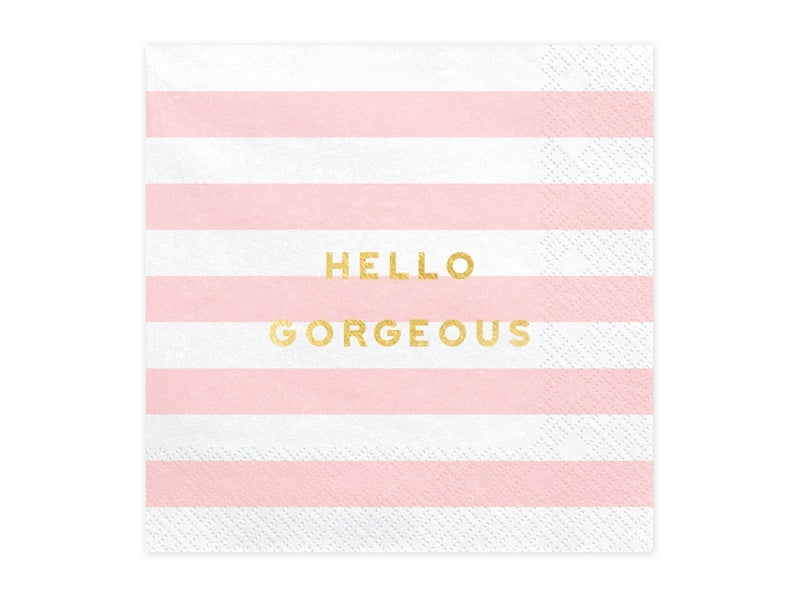 Lichtroze Servetten Hello Gorgeous 33cm 20st