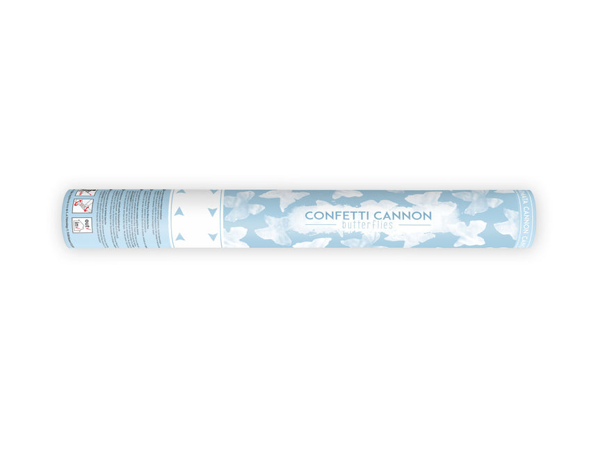 Confetti Kanon Vlinders Wit 40cm