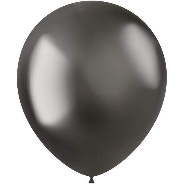Donker Grijse Ballonnen Chroom 33cm 50st