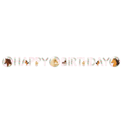 Letterslinger Happy Birthday Paarden 1,4m