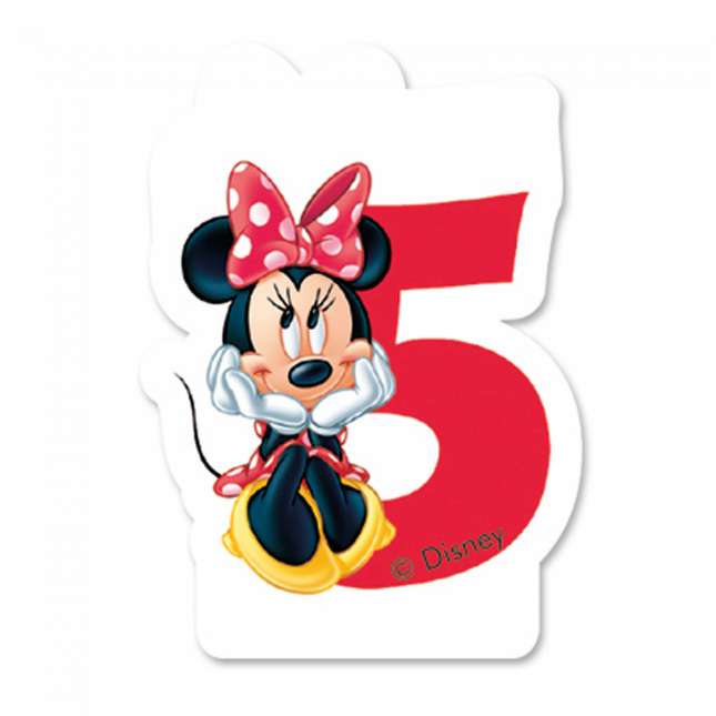 Minnie Mouse Kaars 5 Jaar