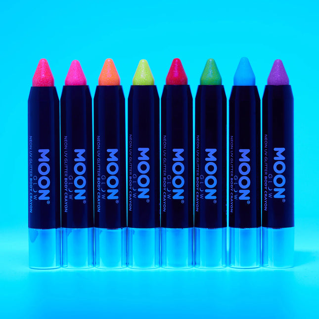 Moon Glow Neon UV Glitter Body Crayons Green 3.2g