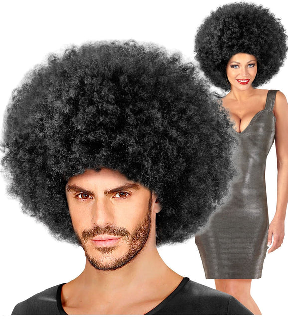 Zwarte Pruik Afro Maxi