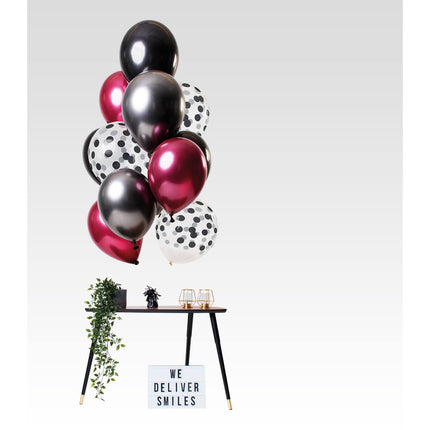 Zwarte Ballonnen Set 30cm 12st