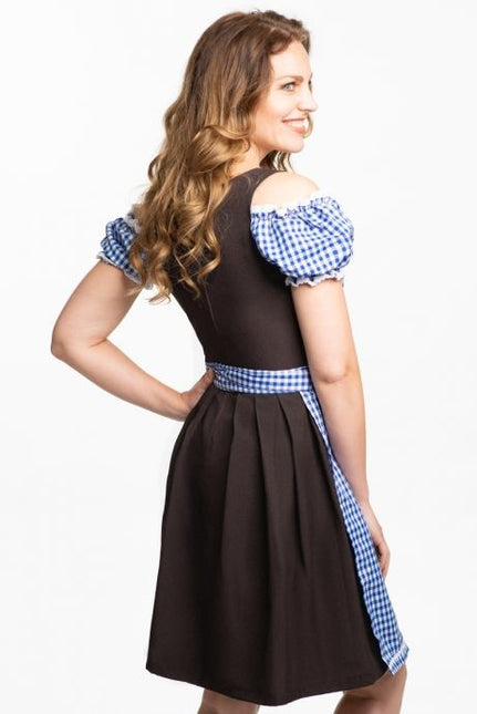 Dirndl Jurk Oktoberfest Blauw Bruin