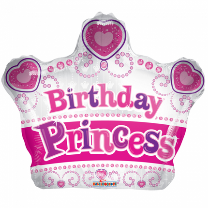 Helium Ballon Kroon Birthday Princess 45cm leeg