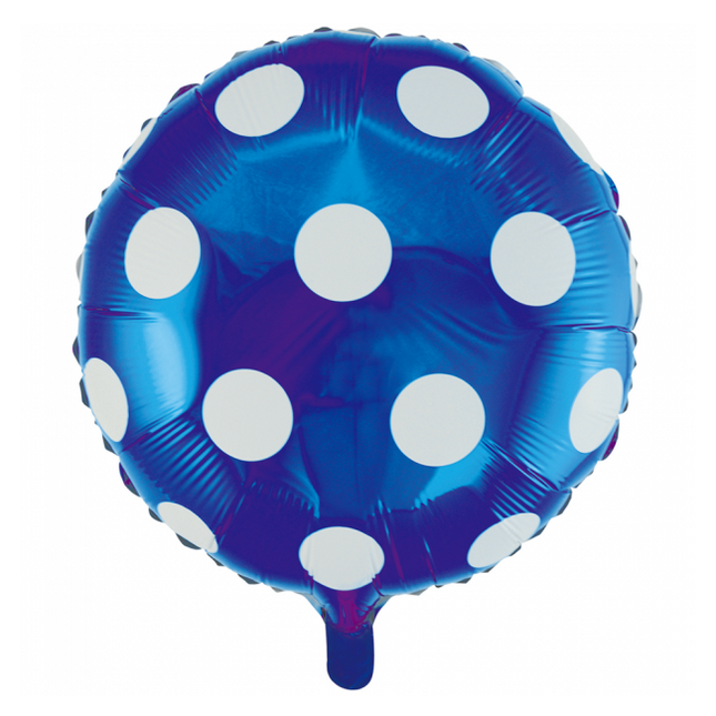 Helium Ballon Stippen Blauw 45cm leeg