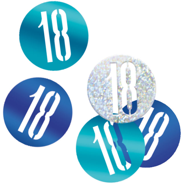 Tafelconfetti 18 Jaar Blauw 14gr