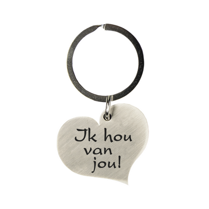 Sleutelhanger Hart Ik Hou Van Jou 10cm