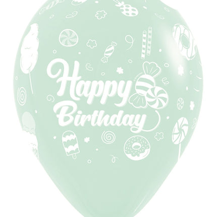 Ballonnen Happy Birthday Sweet Pastel Matte Mix 30cm 25st