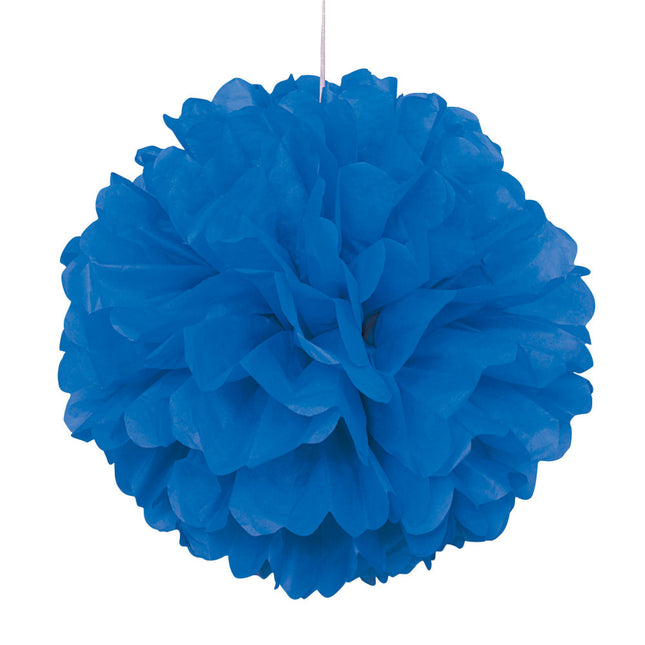 Pompon Blauw 40cm