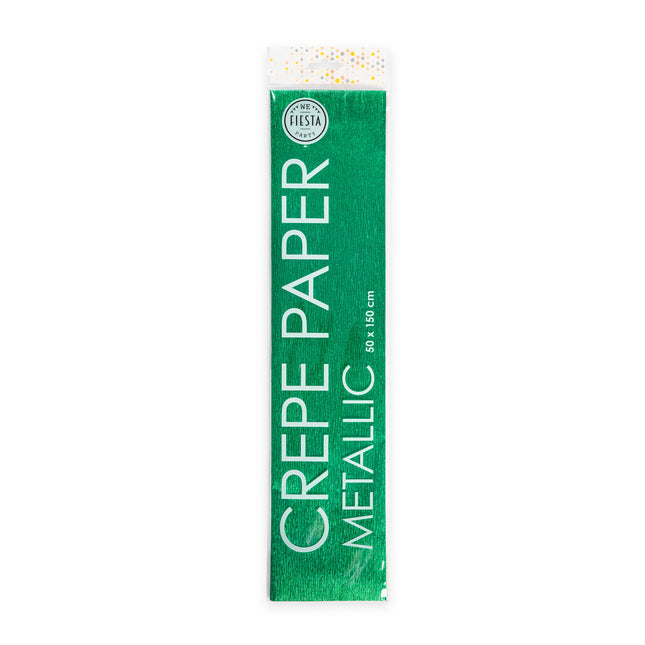 Crepe Papier Groen Metallic 50cm 1,5m