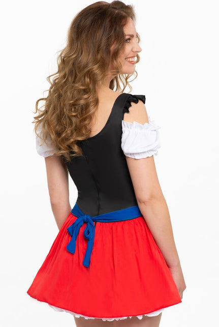 Dirndl Jurk Oktoberfest Rood Blauw Schort