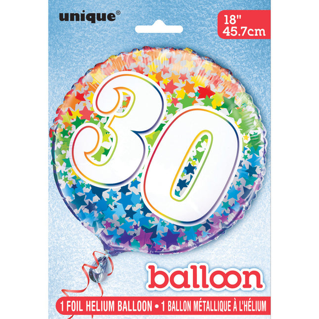 Helium Ballon 30 jaar Sterren leeg