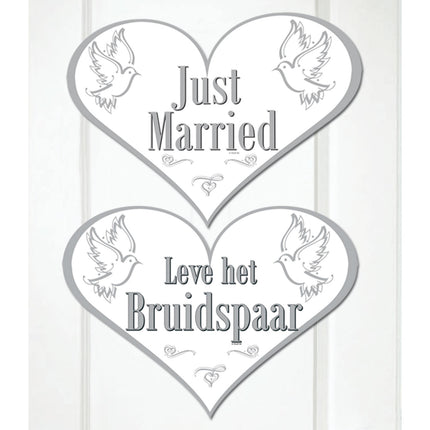 Deurbord Just Married 45cm