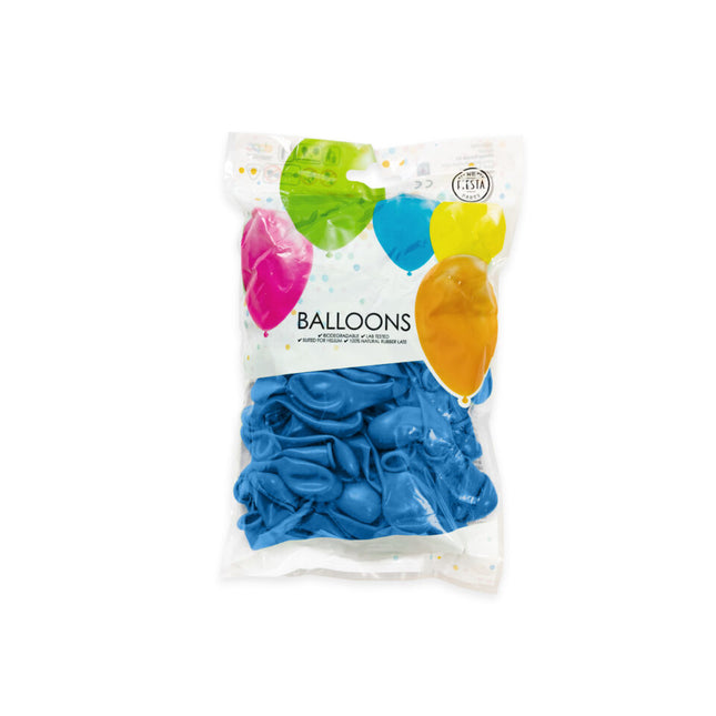 Blauwe Ballonnen Metallic 13cm 100st