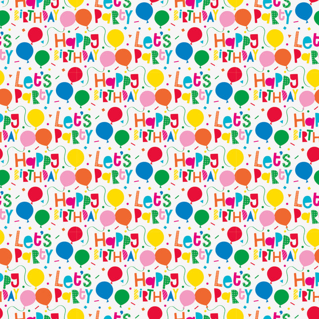 Cadeaupapier Happy Birthday Ballonnen 1,52m