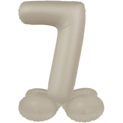 7 Jaar Cijfer Ballon Nude Mat 72cm