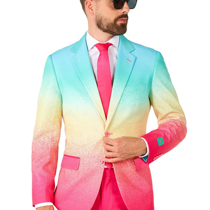 Regenboog Fuchsia Blauw Pak Heren OppoSuits