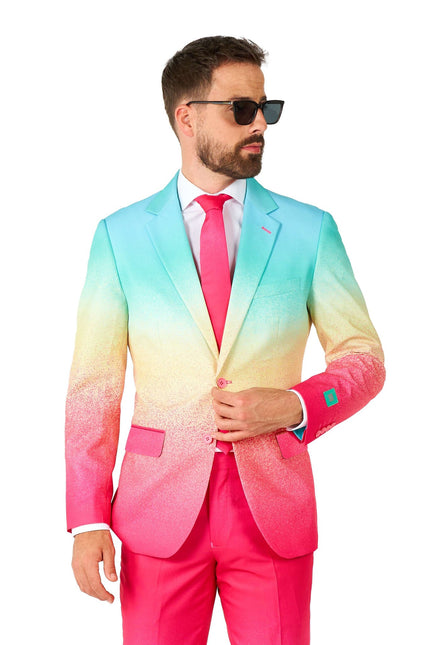 Regenboog Fuchsia Blauw Pak Heren OppoSuits