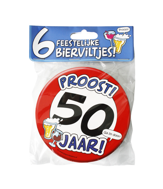 Bierviltjes 50 Jaar 12,5cm 6st