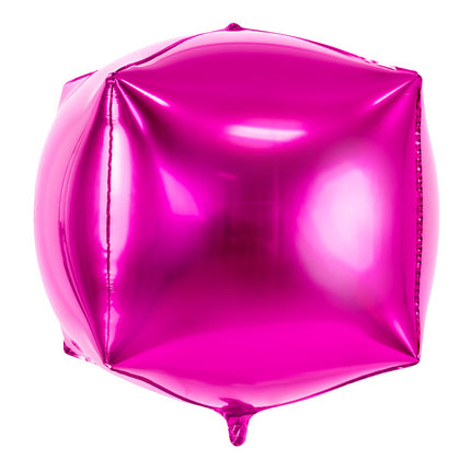 Helium Ballon Kubus Fuchsia Leeg 35cm