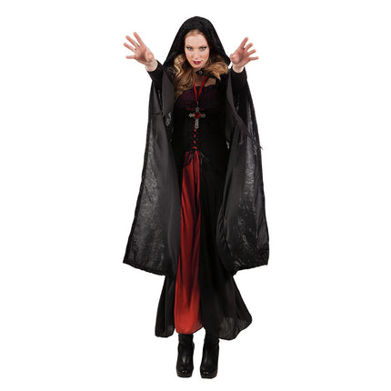 Halloween Cape Zwart 1,7m