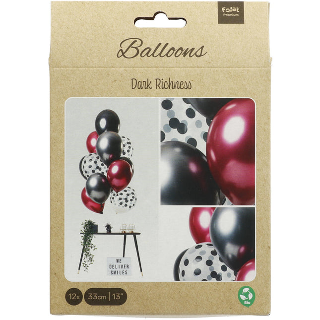 Zwarte Ballonnen Set 30cm 12st