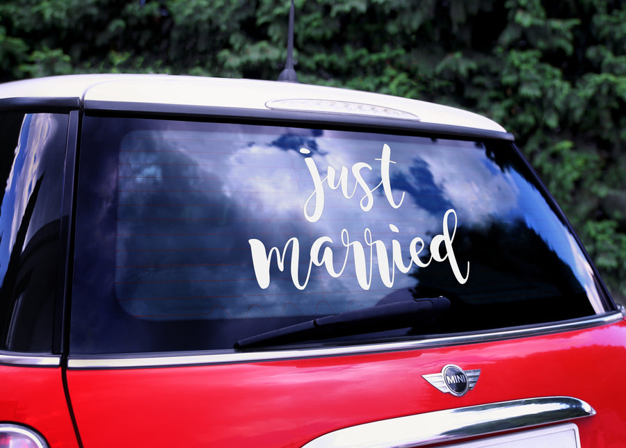 Bruiloft Autosticker Just Married 45cm