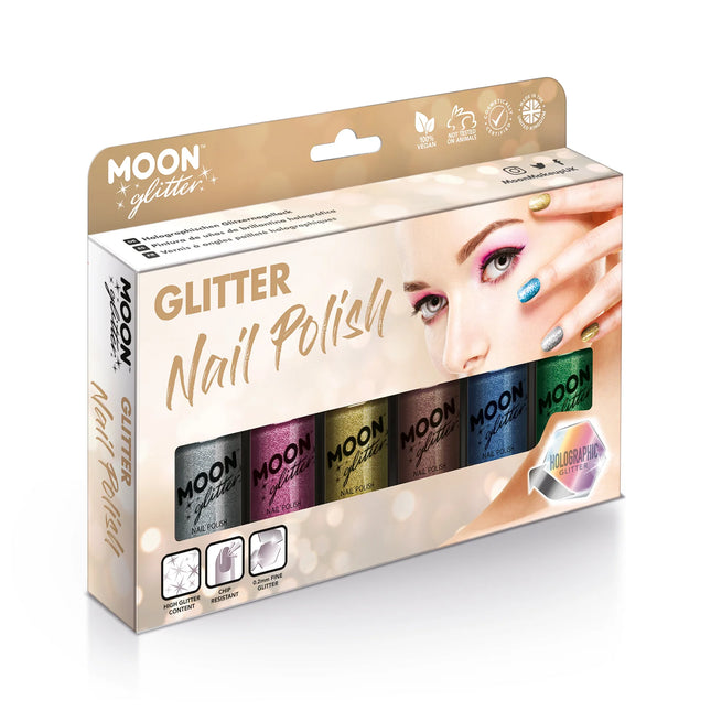 Moon Glitter Holographic Nail Polish Purple 14ml