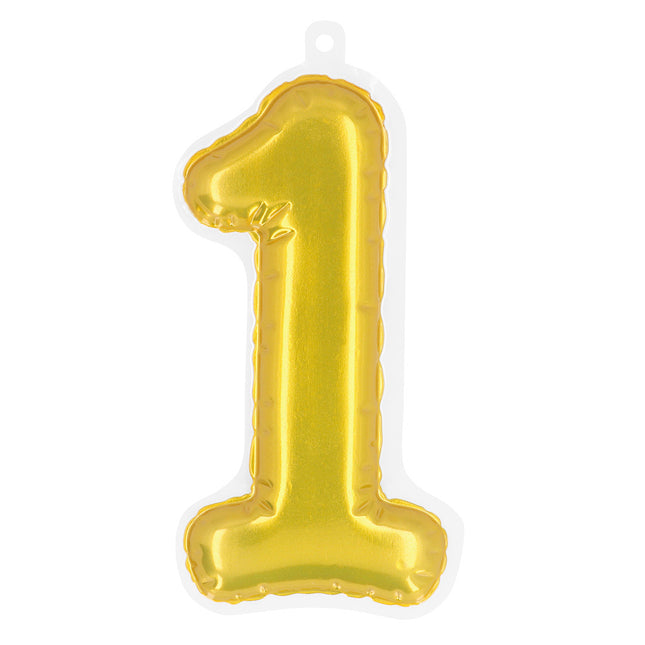 Gouden 1 Jaar Stickers Folieballon 20cm