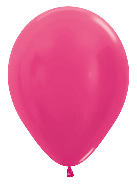 Ballonnen Metallic Fuchsia 30cm 50st