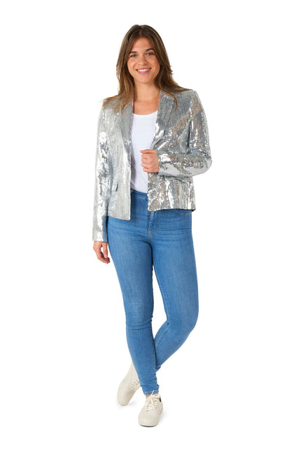 Paillet Zilver Blazer Dames Suitmeister